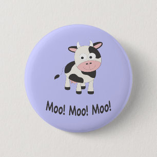 Moo Moo Moo Cute Cartoon Cow 6 Cm Round Badge