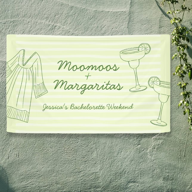 Moo Moos & Margaritas Green Bachelorette Welcome Banner (Moo Moos & Margaritas Green Bachelorette Welcome Banner)