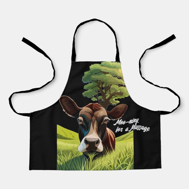Moo-ning for a Massage Apron (Front)
