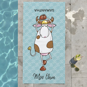 Moo Ohm Cow Beach Towel