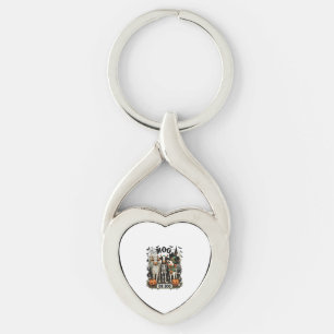 Moo or Boo Halloween Cow Key Ring