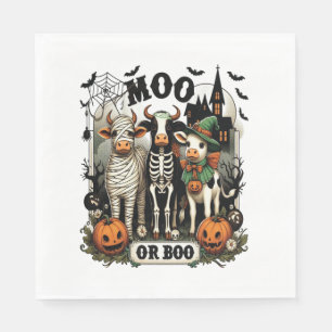 Moo or Boo Halloween Cow Napkin