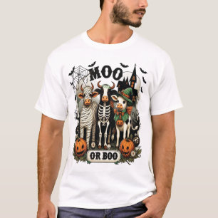 Moo or Boo Halloween Cow T-Shirt