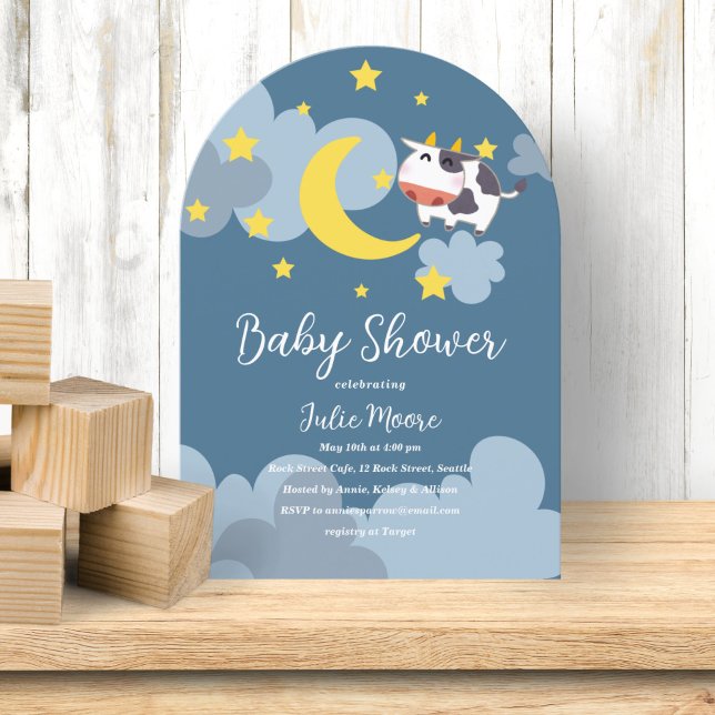 Moo Over the Moon Baby Shower Invitation (Creator Uploaded)