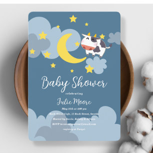 Moo Over the Moon Baby Shower Invitation