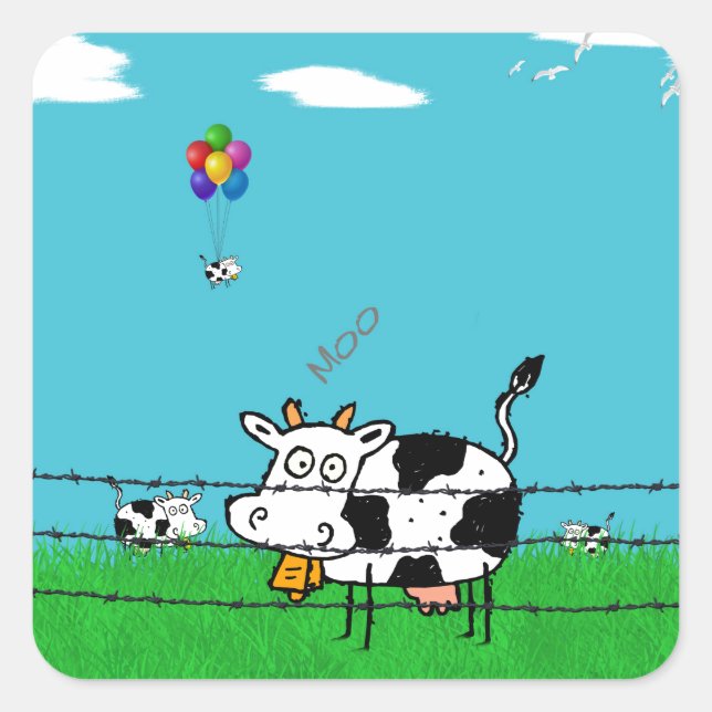 Moo Square Sticker (Front)