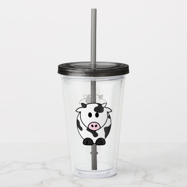 Moo Tumbler – Cute Cow Cold Cup (Front)