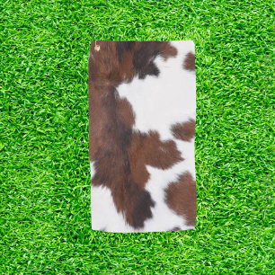 Moo-velous Brown Cow Print Golf Balls Golf Towel