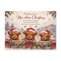 Moo-velous Christmas Card – Highland Cow Christmas