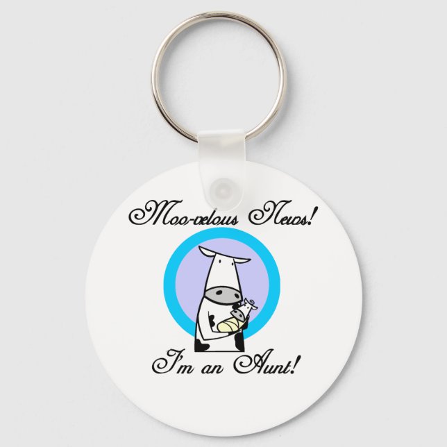 Moo-velous New Aunt Tshirts and Gifts Key Ring (Front)