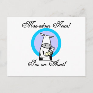 Moo-velous New Aunt Tshirts and Gifts Postcard
