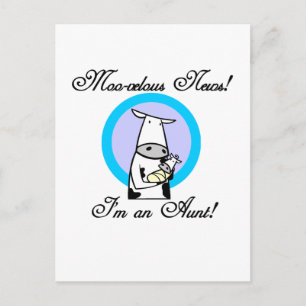 Moo-velous New Aunt Tshirts and Gifts Postcard