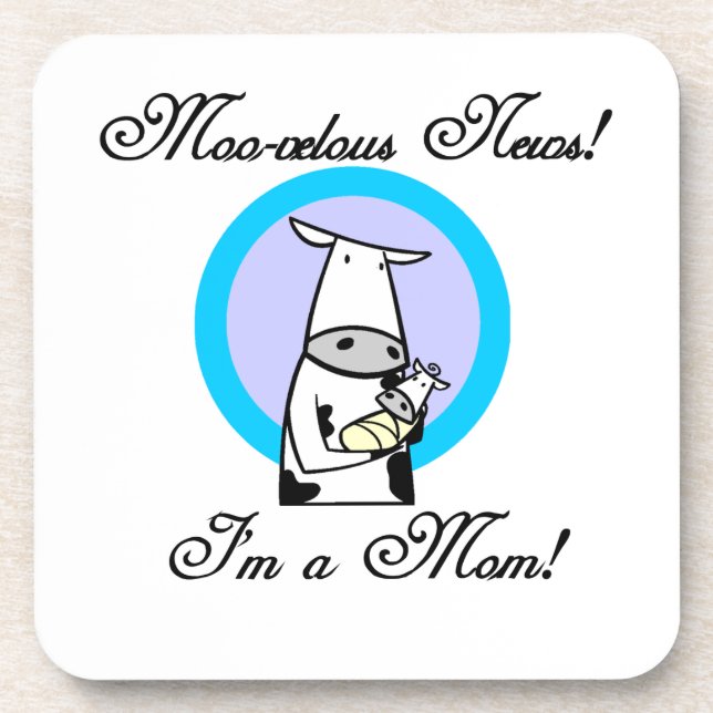 Moo-velous New Mum Gifts Coaster (Front)