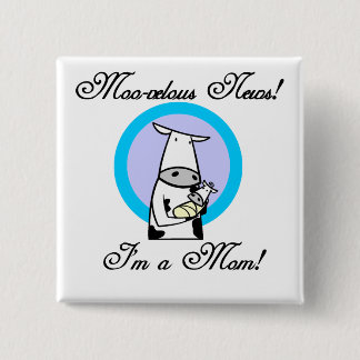 Moo-velous New Mum Tshirts and Gifts 15 Cm Square Badge