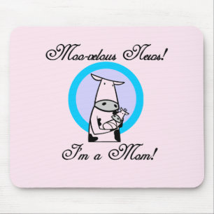 Moo-velous New Mum Tshirts and Gifts Mouse Pad