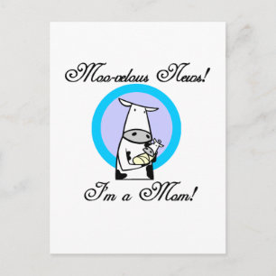 Moo-velous New Mum Tshirts and Gifts Postcard
