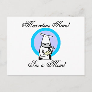 Moo-velous New Mum Tshirts and Gifts Postcard