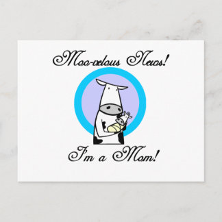 Moo-velous New Mum Tshirts and Gifts Postcard