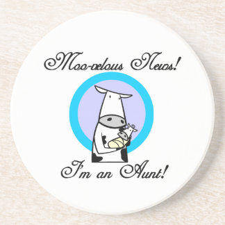 Moo-velous News I'm an Aunt T-shirts and Gifts Coaster