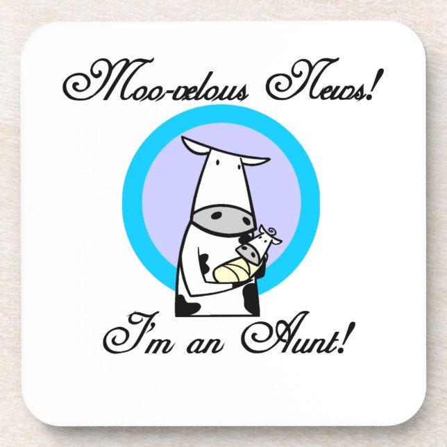 Moo-velous News I'm an Aunt T-shirts and Gifts Coaster (Front)