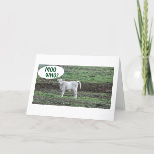 MOO WHO SAYS THE COW OR BOO HOO 50th BIRTHDAY Card