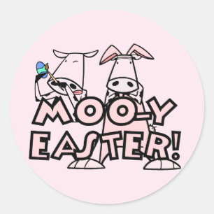 Moo-y Easter T-shirts and Gifts Classic Round Sticker