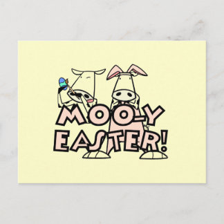 Moo-y Easter T-shirts and Gifts Holiday Postcard