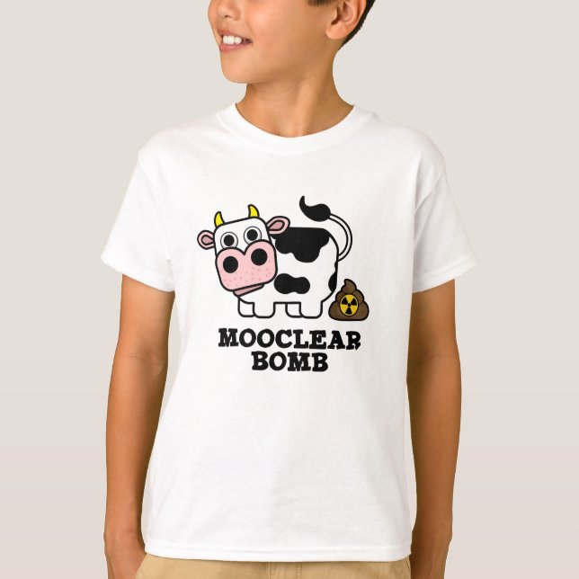 Mooclear Bomb Funny Cow Pun T-Shirt (Front)