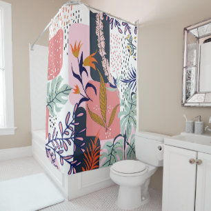 Mood   Abstract Chic Modern Bohemian Painting  Shower Curtain