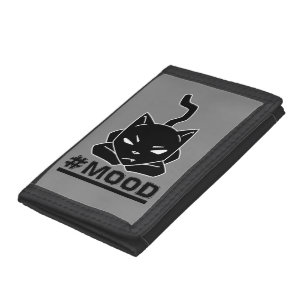 #MOOD Cat Black Logo Illustration Tri-fold Wallet