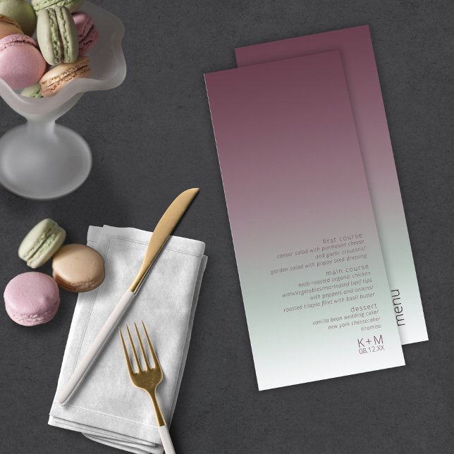 Mood Gradient Wedding Burgundy Mist ID741 Menu (Creator Uploaded)
