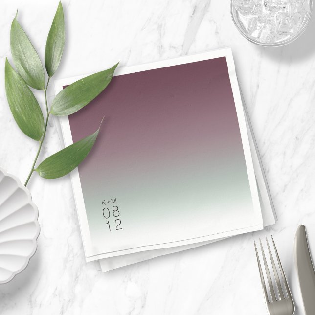 Mood Gradient Wedding Burgundy Mist ID741 Napkin (Creator Uploaded)