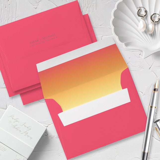 Mood Gradient Wedding Hot Summer ID741 Envelope (Interior/Back In Situ)