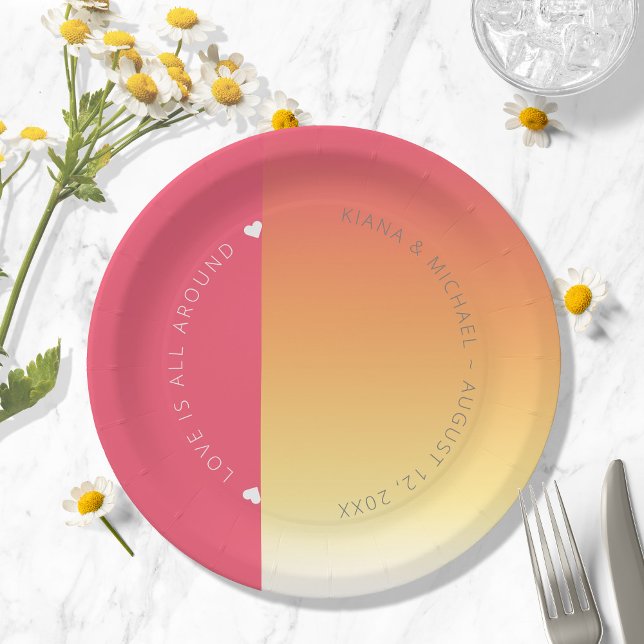 Mood Gradient Wedding Hot Summer ID741 Paper Plate (Creator Uploaded)