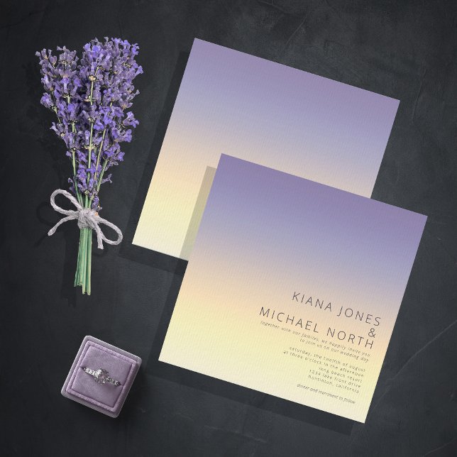 Mood Gradient Wedding Indigo Sunset ID741 Invitation (Creator Uploaded)