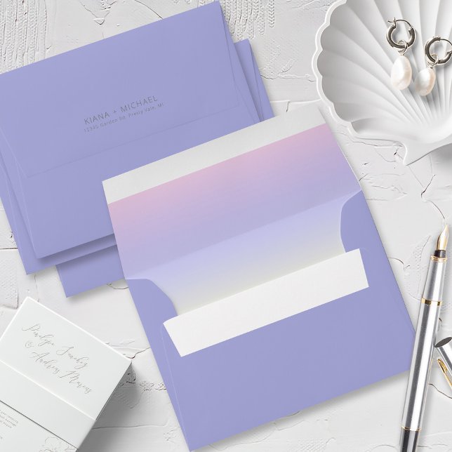 Mood Gradient Wedding Pastel Dawn ID741 Envelope (Interior/Back In Situ)