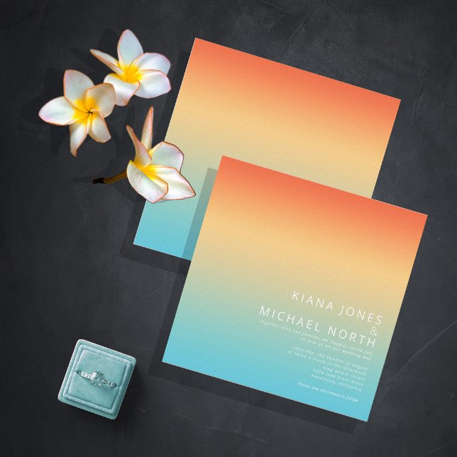 Mood Gradient Wedding Tropical Sky ID741 Invitation (Creator Uploaded)