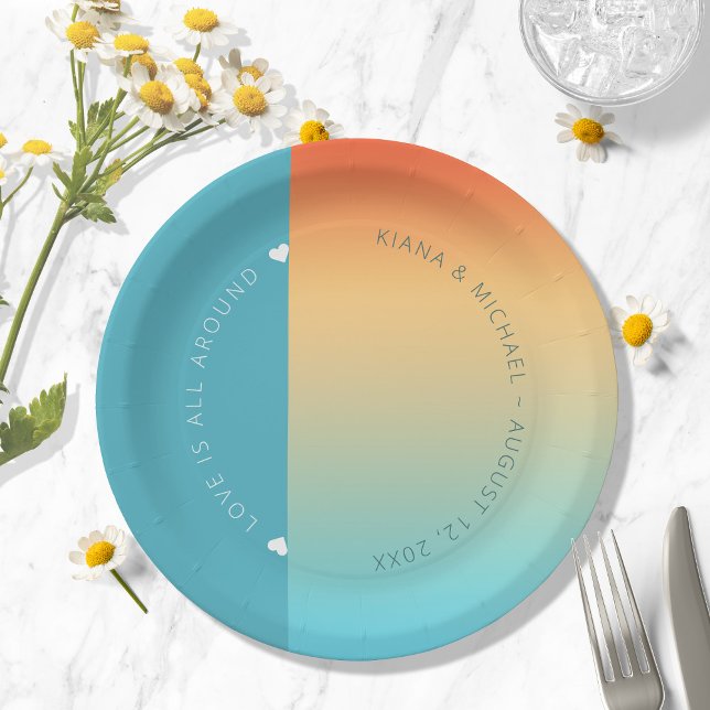 Mood Gradient Wedding Tropical Sky ID741 Paper Plate (Creator Uploaded)