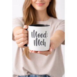 Mood: Meh Minimalist Funny Mug