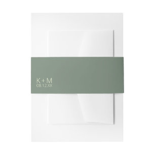 Mood Minimalist Wedding Green ID741 Invitation Belly Band