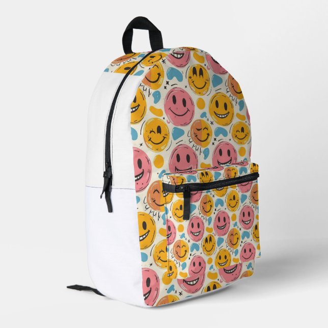 Mood Parade: Colourful Smiley Backpack (Back Corner Left)