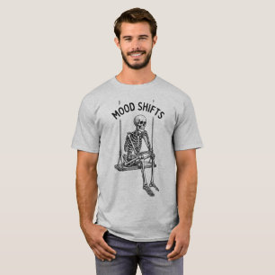 Mood Shifts Skeleton Front Back Print T-Shirt Fu