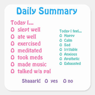 Mood tracking stickers