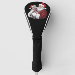 Moodeng Christmas Funny Vintage Santa Claus Golf Head Cover