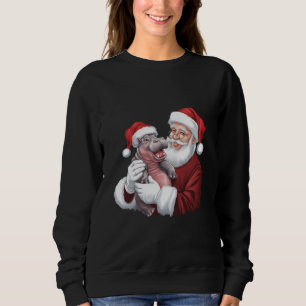 Moodeng Christmas Funny Vintage Santa Claus Sweatshirt