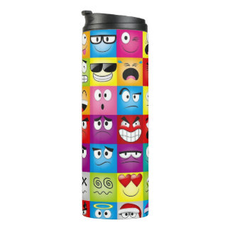 Moods and Emoticons Thermal Tumbler