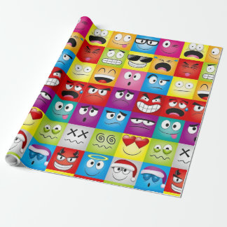 Moods and Emoticons Wrapping Paper