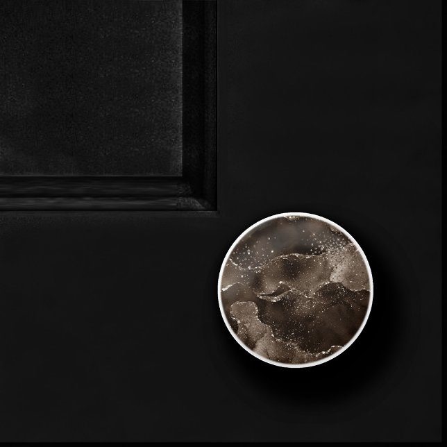 Moody Agate | Coffee Brown Golden Bronze Taupe Ceramic Knob (Creator Uploaded)