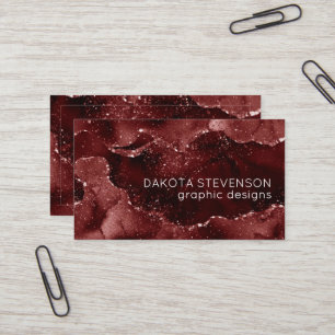 Moody Agate Henna Blood Red Garnet Jewel Tone Business Card