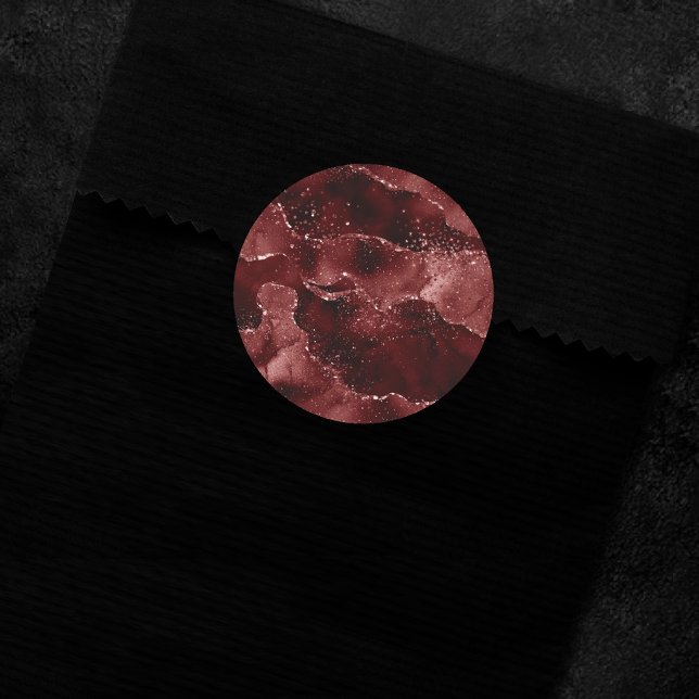 Moody Agate | Henna Blood Red Garnet Jewel Tone Classic Round Sticker (Creator Uploaded)